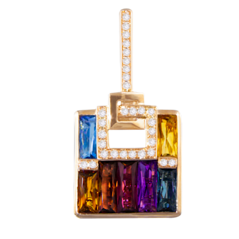BELLARRI 14kt Rose Gold Multi Color Gemstone Enhancer from the Boulevard
III Collection