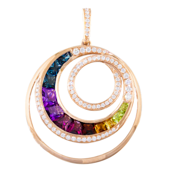 BELLARRI 14kt Rose Gold Multi Color Gemstone Enhancer from the Malibu –
Wave Collection