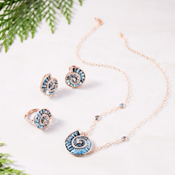 BELLARRI 14kt Rose Gold Swiss Blue and London Blue Topaz Pendant from
The Cove Collection