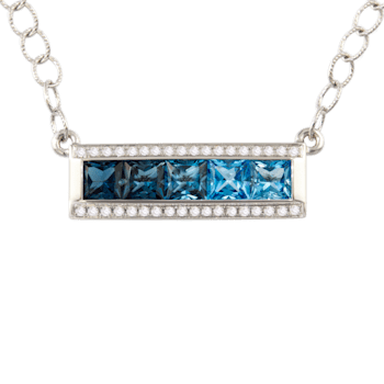 BELLARRI 14kt White Gold Blue Topaz Pendant from the Eternal Love Collection