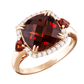 BELLARRI 14kt Rose Gold Garnet Ring from the Forever Young Collection by BELLARRI