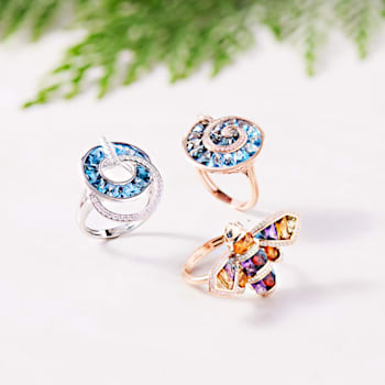 BELLARRI 14kt Rose Gold Swiss Blue and London Blue Topaz Ring from The
Cove Collection