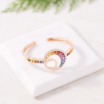 BELLARRI 14kt Rose Gold Multi Color Gemstone Bangle from the Malibu  –
Wave Collection