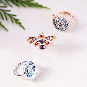 BELLARRI 14kt Rose Gold Swiss Blue and London Blue Topaz Ring from The
Cove Collection