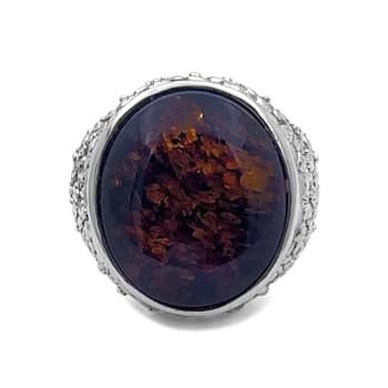 Stephen Dweck Amber Cabochon Ring in Sterling Silver