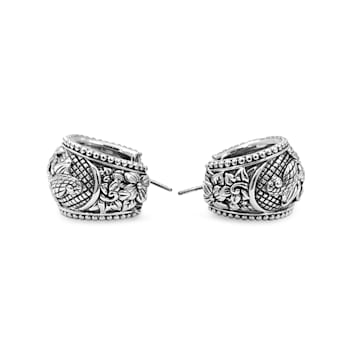 Stephen Dweck Engraved Kyoto Sterling Silver Earrings
