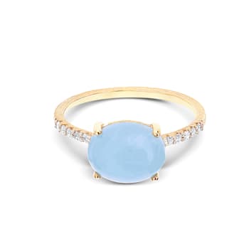 "Azure" 18kt Gold, diamonds and Aquamarine ring