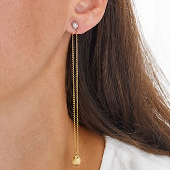 "Luce" 18kt Gold and diamonds long Earrings