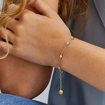 "Azure" 18kt Gold and Aquamarine thin bracelet