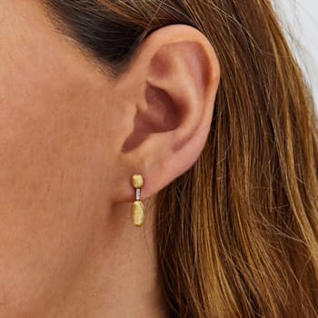 "Elite" 18kt Gold and diamonds handmade Minimal Earrings