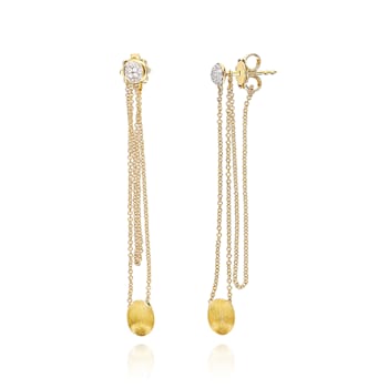 "Luce" 18kt Gold and diamonds long Earrings