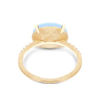 "Azure" 18kt Gold, diamonds and Aquamarine ring