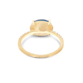 "Azure" 18kt Gold, diamonds and London Blue Topaz ring