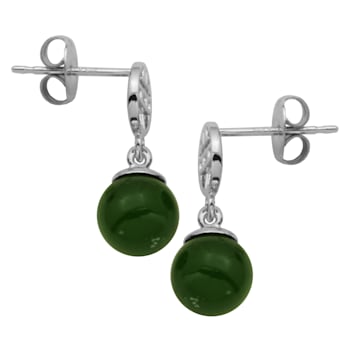 Multistone Blue Jade Dangle Earrings Rhodium on Silver Multistone Blue Jade Dangle Earrings Rhodium on Silver