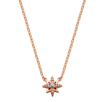 14K Rose Gold Over Sterling Silver Cubic Zirconia North Star Pendant Necklace