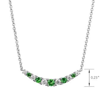 Lab-Created Emerald and Lab-Grown Diamond Rhodium over Sterling Silver
Bib Necklace.