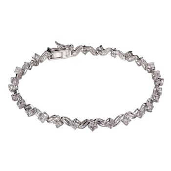 Sterling Silver Created White Sapphire bracelet 7.25"