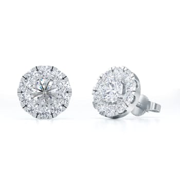 0.5 Cts Round Shaped Lab-Grown Halo Diamond Earrings in 14K White Gold
(G-H, VS-SI, 0.5 Cttw)