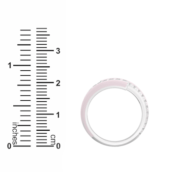 Pink Enamel and Lab Diamond Wrap Ring In Sterling Silver