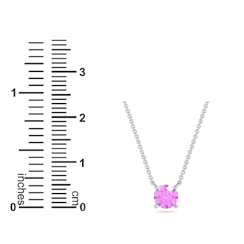 10 Karat White Gold Pink Sapphire Pendant Necklace For Women