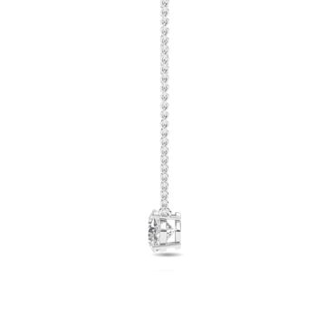 1/2 Cttw Solitaire Kite Cushion LGD 4 Prong Pendant EF VS/SI in 14KW