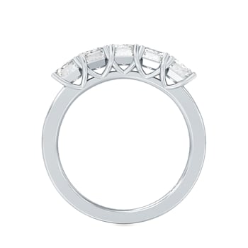 2.00 Ct Emerald Cut five stone Lab-Grown Diamond band in Emerald Cut set
vertical in 14K White Gold