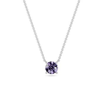 10 Karat White Gold Alexandrite Pendant Necklace For Women