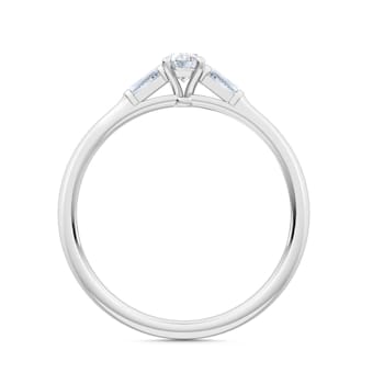 0.30Ct Petite Oval Shaped Ring with Baguettes on side Lab Grown Diamond
in 14K gold