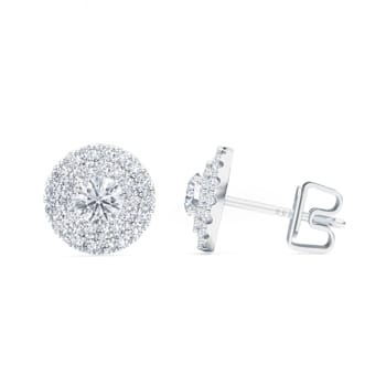 0.5 Cts Round Shaped Lab-Grown Halo Diamond Earrings in 10K White Gold
(G-H, VS-SI, 0.5 Cttw)