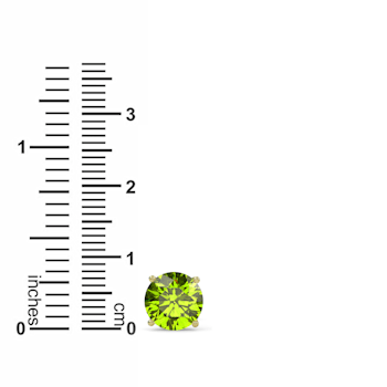 10 Karat Yellow Gold Peridot Stud Earrings For Women