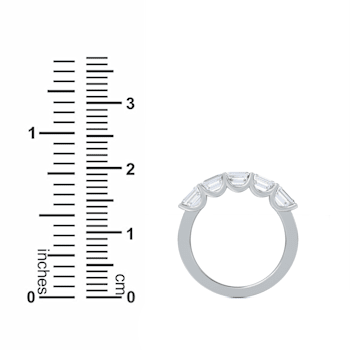 1.50 Ct Emerald Cut five stone Lab-Grown Diamond band set Horizontally
in 14K White Gold.