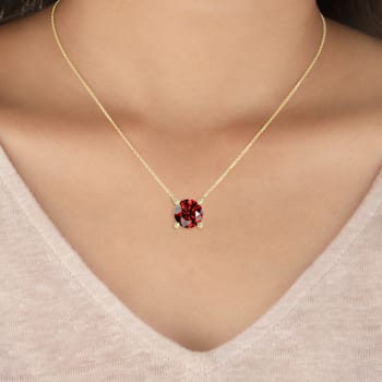 10 Karat Yellow Gold Ruby Pendant Necklace For Women