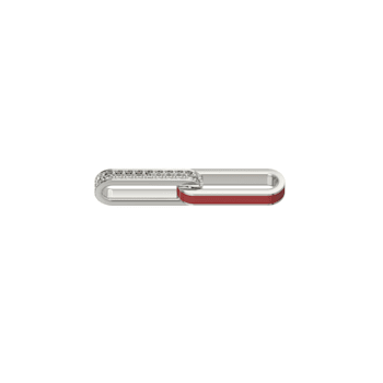 Red Enamel Paperclip Bracelet In Sterling Silver 1.6ctw