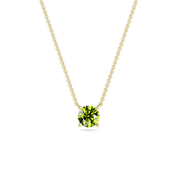 10 Karat Yellow Gold Peridot Pendant Necklace For Women