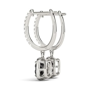 Cushion Cut Black Diamond & Round White Diamond Huggie Hoop Earrings
In 14k Yellow Gold - 3 Cttw