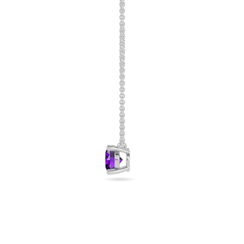 10 Karat White Gold Amethyst Pendant Necklace For Women