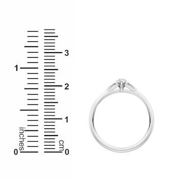 0.30Ct Petite Pear Shaped Ring with Baguettes on side Lab Grown Diamond
in 14K gold