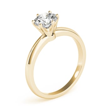 0.50Ct Round Plain Solitaire Ring Lab Grown Diamond in 14K gold