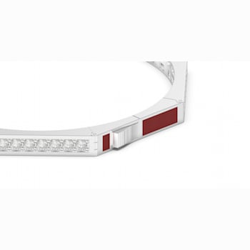 Red Enamel Bangle Bracelet in Sterling Silver 2.24ctw