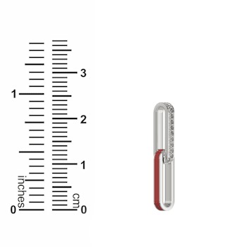 Red Enamel Paperclip Bracelet In Sterling Silver 1.6ctw