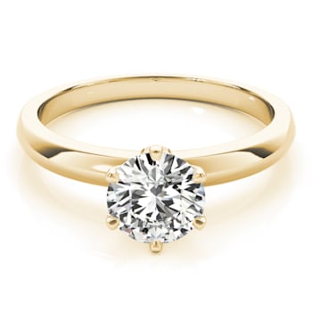 0.50Ct Round Plain Solitaire Ring Lab Grown Diamond in 14K gold