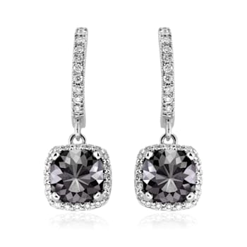 Cushion Cut Black Diamond & Round White Diamond Huggie Hoop Earrings
In 14k Yellow Gold - 3 Cttw