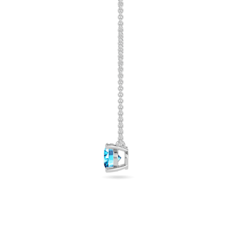 10 Karat White Gold London Blue Topaz Pendant Necklace For Women