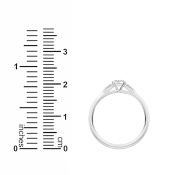 0.30Ct Petite Sideways Oval Shaped Ring with Baguettes on side Lab Grown
Diamond in 14K gold