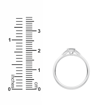 0.30Ct Petite Horizontal Emerald Cut Ring with Baguettes on side Lab
Grown Diamond in 14K gold