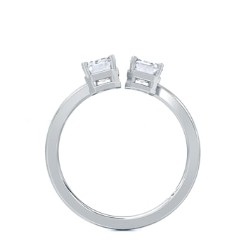0.33 Ct Emerald Cut Lab-Grown Diamond Two Stone Bypass Ring Set in 14K
White Gold