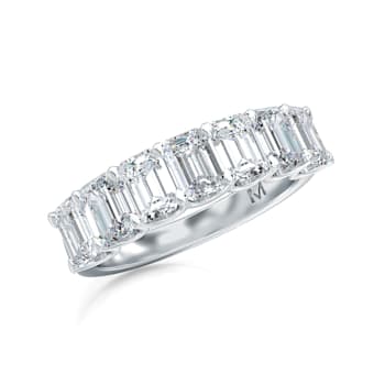 1.00 Ct Emerald Cut seven stone Lab-Grown Diamond band in Emerald Cut
set vertical in 14K White Gold