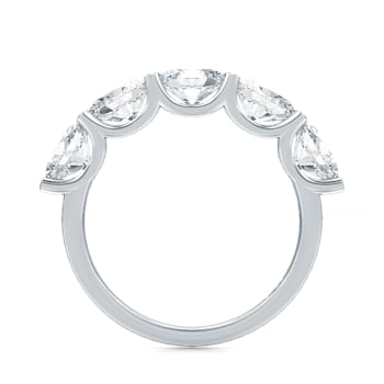 2.00 Ct Oval Shape five stone Lab-Grown Diamond band in Oval set
vertically in 14K White Gold.