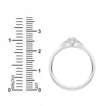 0.30Ct Petite Round Stone Ring with Baguettes on side Lab Grown Diamond
in 14K gold