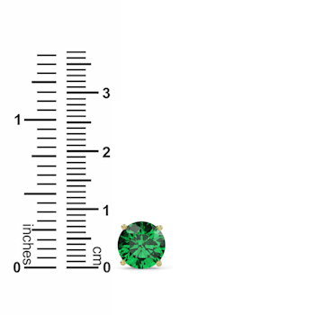 10 Karat Yellow Gold Emerald Stud Earrings For Women